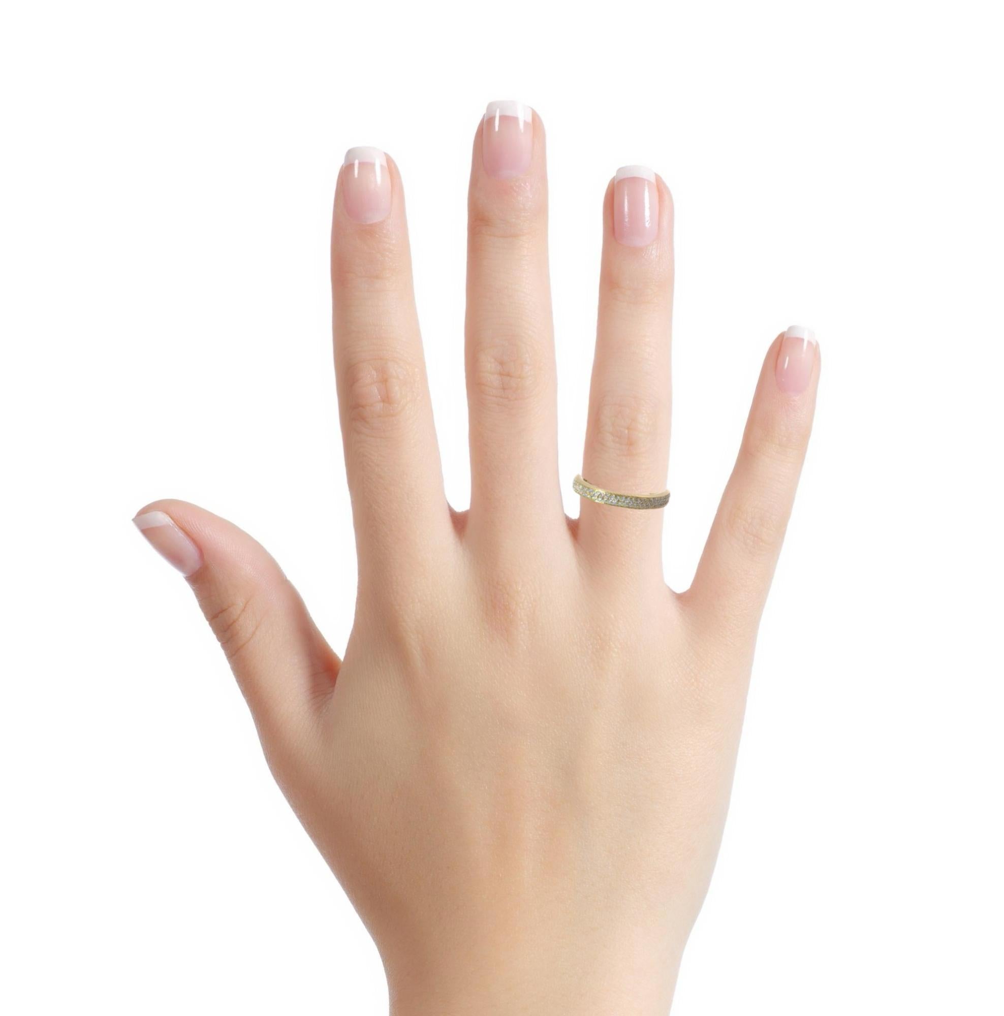 Women's Garavelli 18 Karat White Gold White Diamonds Eternity Band Ring For Sale