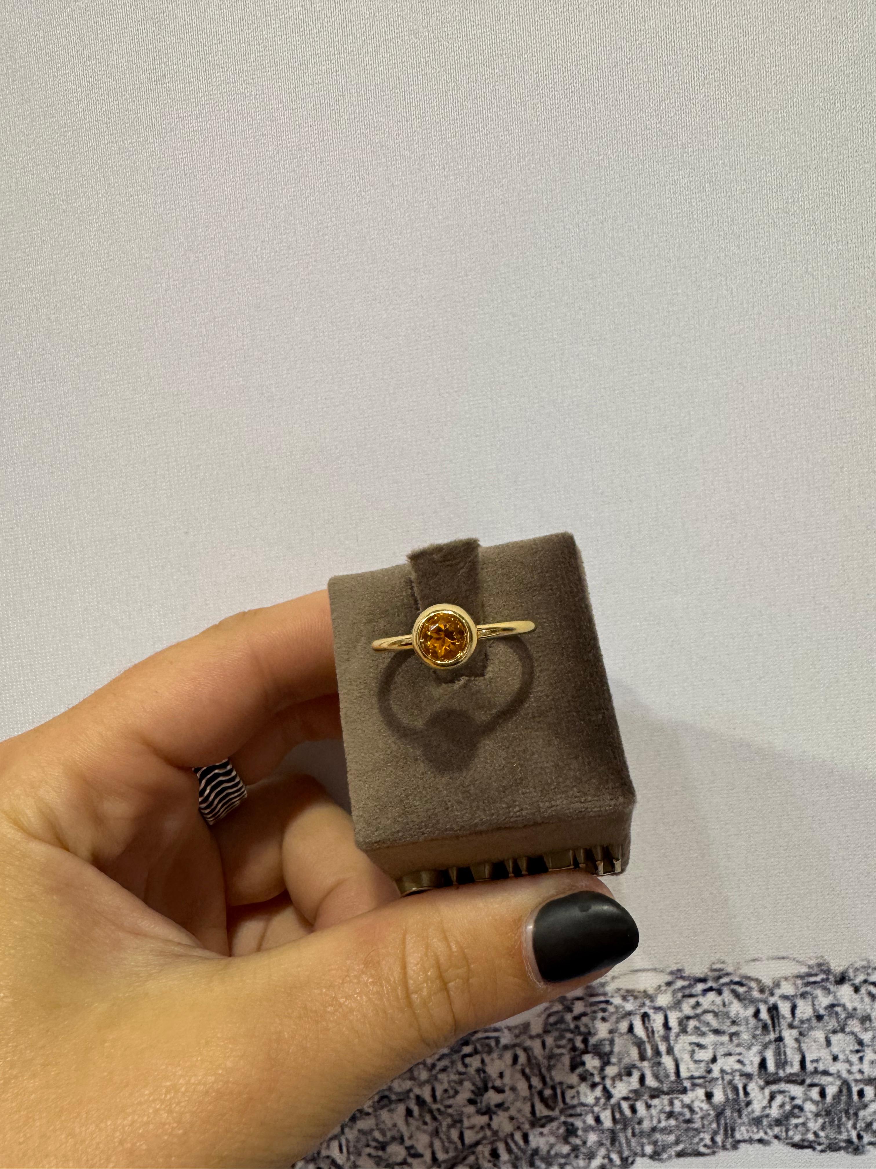 Garavelli, or jaune 18 carats et citrine  Anneau Giotto en vente 2