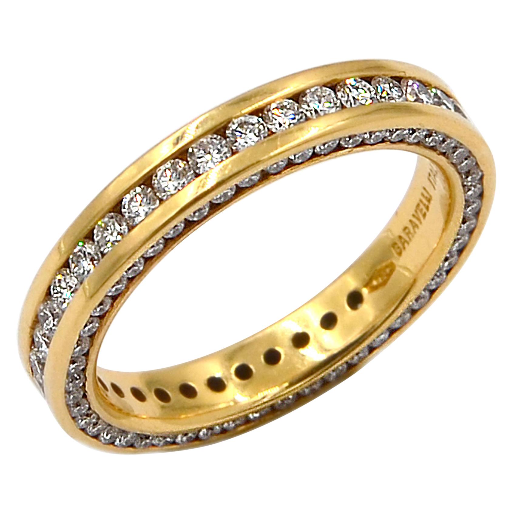 Garavelli 18 Karat Yellow Gold Diamonds Eternity Band Ring
