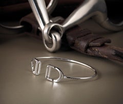 Garavelli 18 Karat White Gold Diamonds Stirrups Collection Bracelet