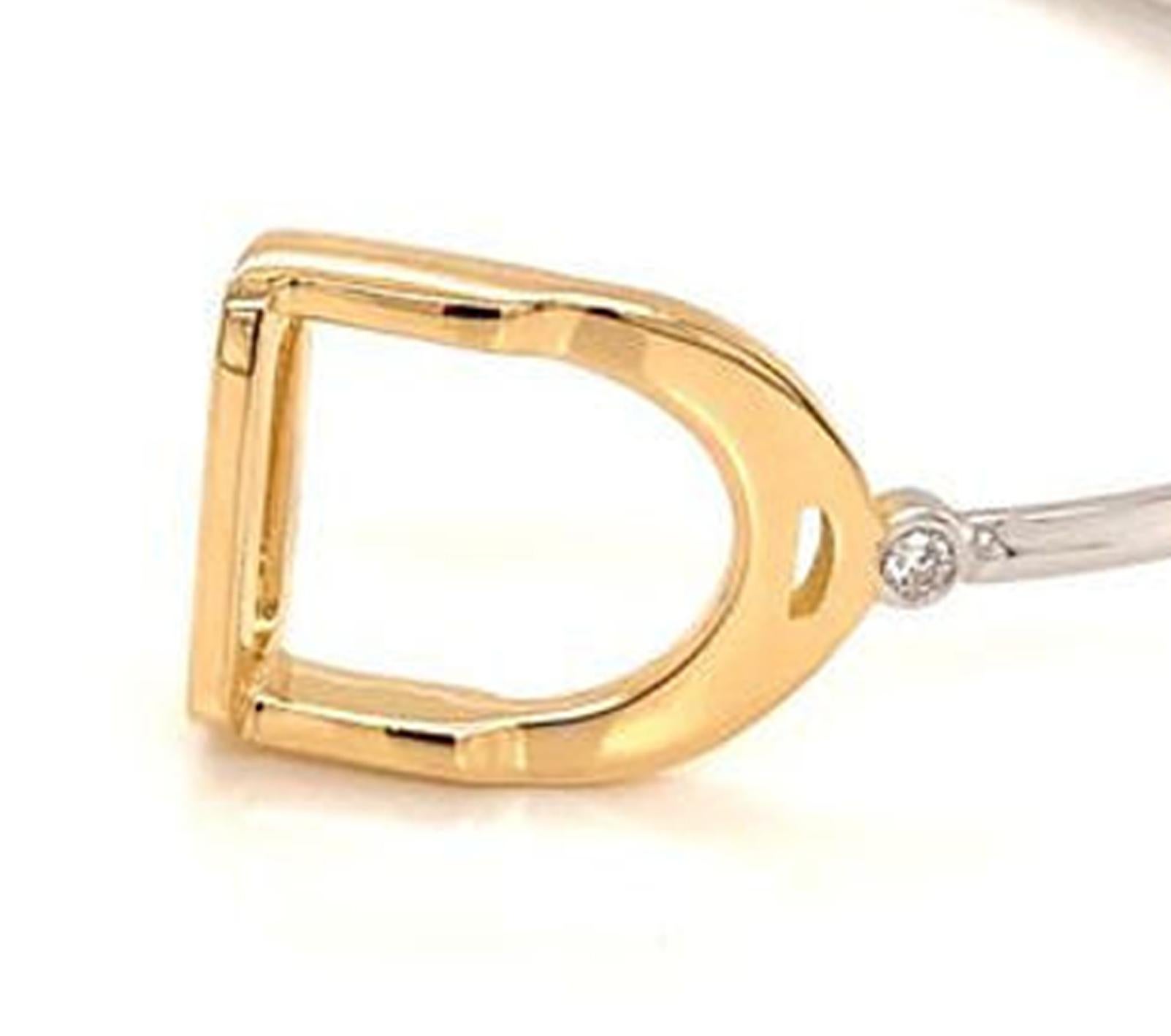 Garavelli: 18 Karat Weißgold Diamanten Steigbügel-Armband im Zustand „Neu“ im Angebot in Valenza, IT