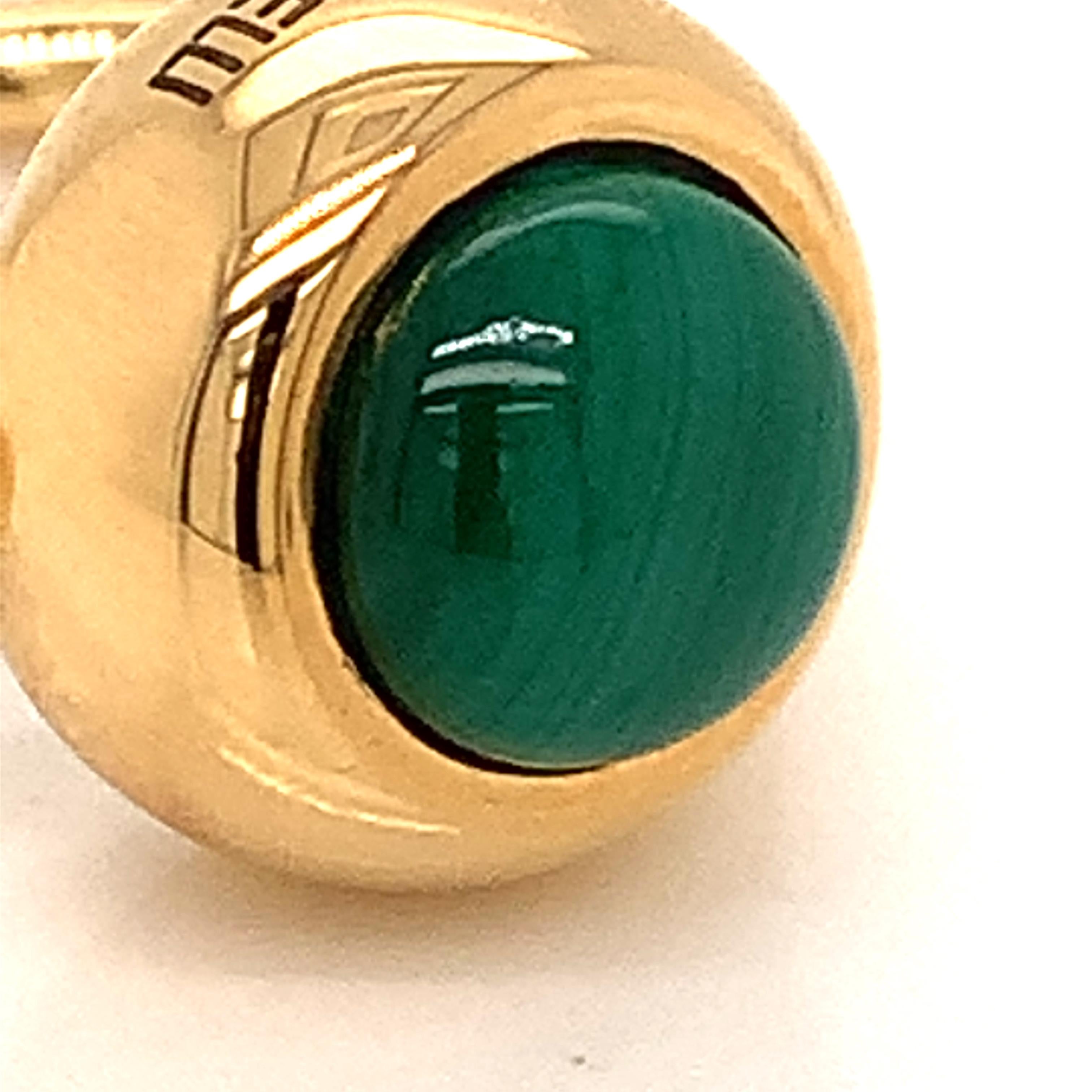 Anello Garavelli Giotto in oro giallo 18 carati con malachite In condizioni Nuovo a Valenza, IT