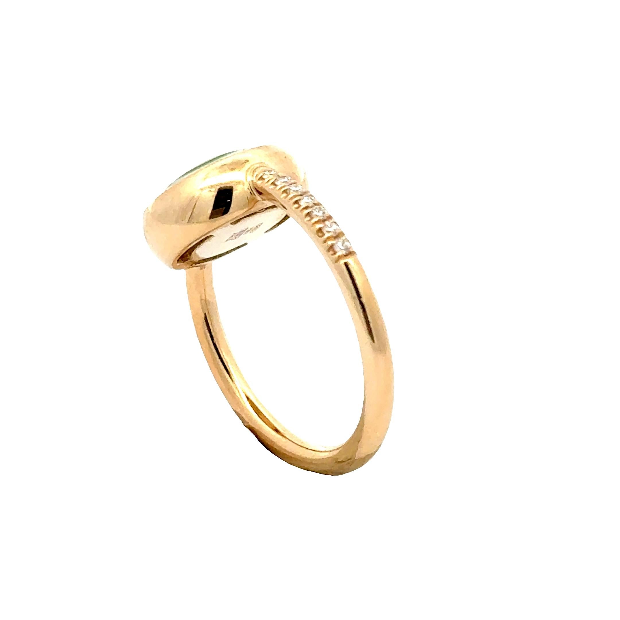 Contemporain Garavelli Bague Giotto en or jaune 18 carats émail rose + tourmaline rose en vente