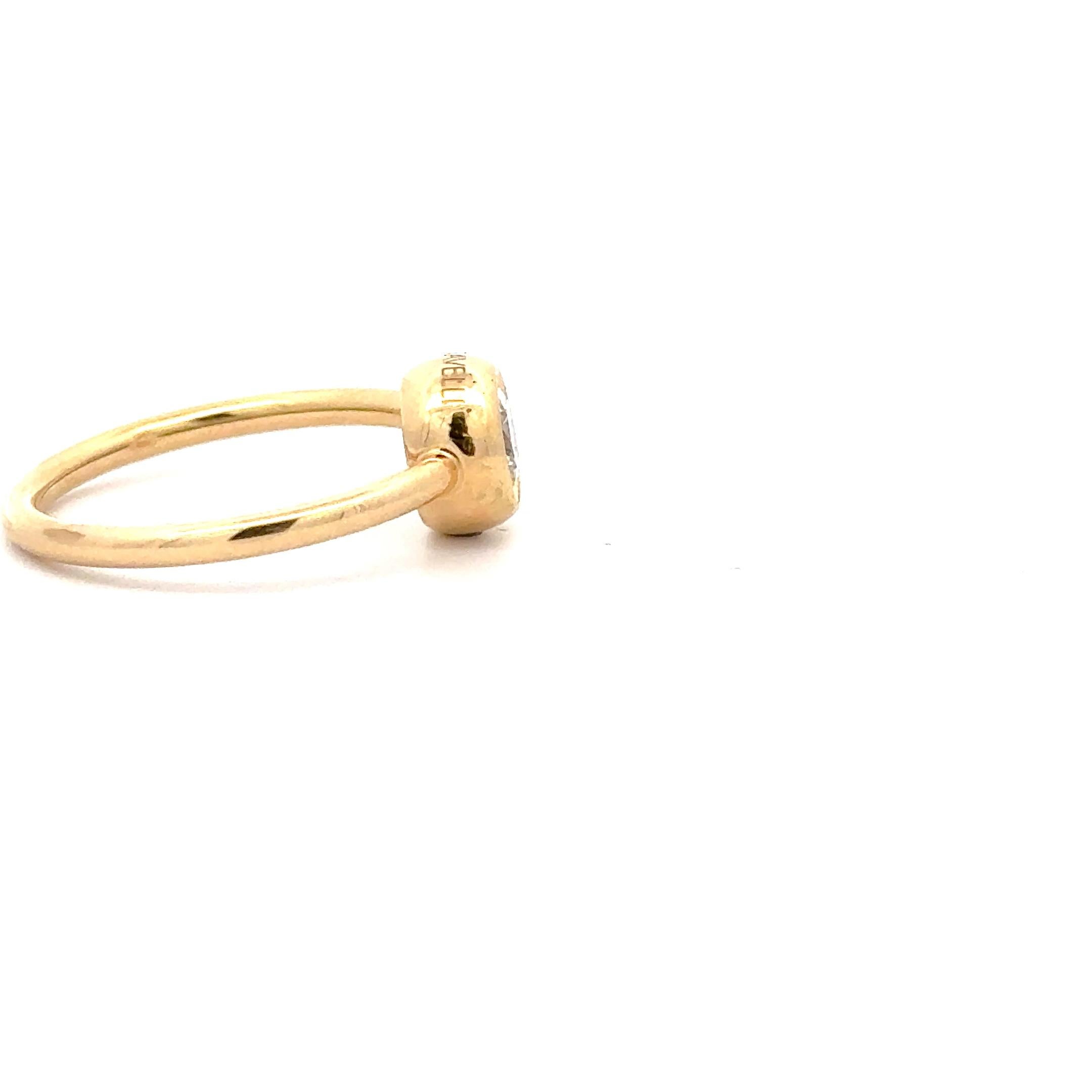 Garavelli 18 Karat YellowGold Single White Natural Diamond 0.50 ct Giotto Ring For Sale 4