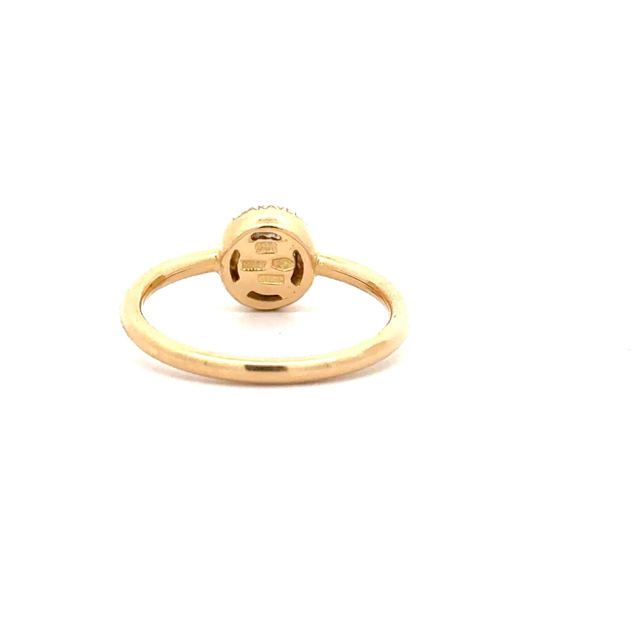 Garavelli 18 Karat YellowGold Single White Natural Diamond 0.50 ct Giotto Ring For Sale 5