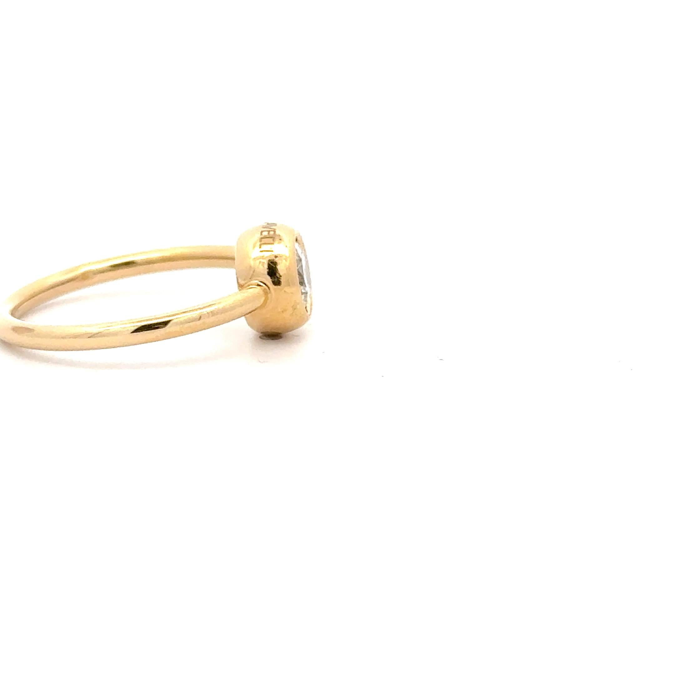 Garavelli 18 Karat YellowGold Single White Natural Diamond 0.50 ct Giotto Ring For Sale 12