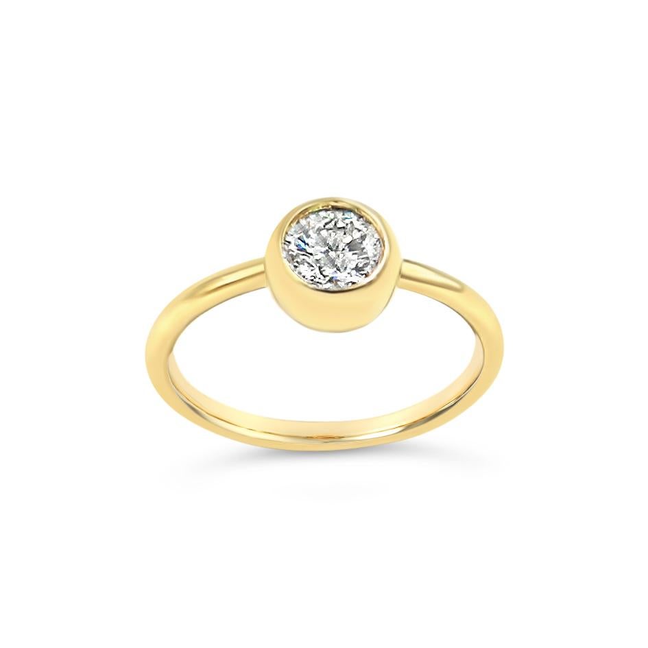 Garavelli 18 Karat YellowGold Single G color White Natural Diamond ct 0.50 Giotto Collection Ring
Ring size 54
18KT GOLD  :GR 2.70
WHITE DIAMOND ct :0.50  VVS SIZE 6,75US 54EU
Made in Italy

Garavelli 18K YellowGold Ring with G-Color Natural Diamond