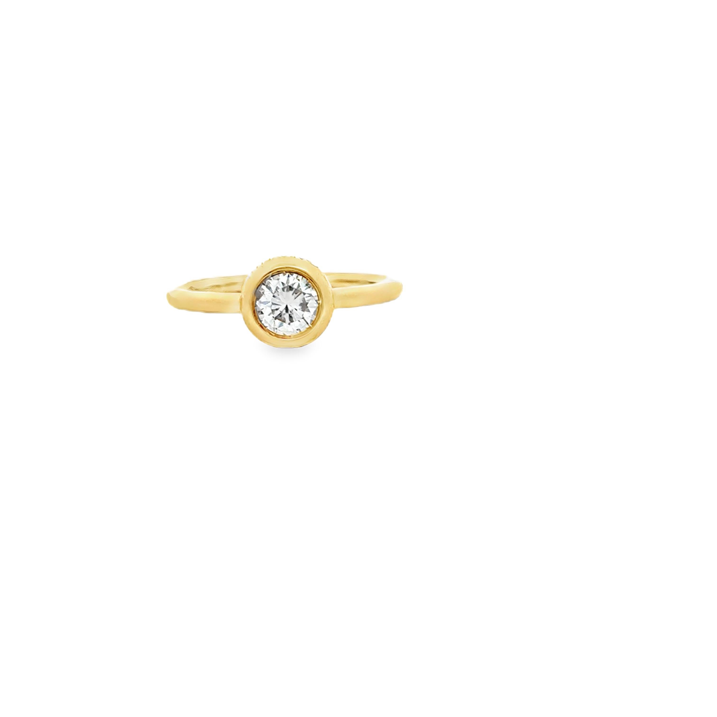 Garavelli Bague Giotto en or jaune 18 carats avec un diamant blanc naturel de 0,50 carat Neuf - En vente à Valenza, IT