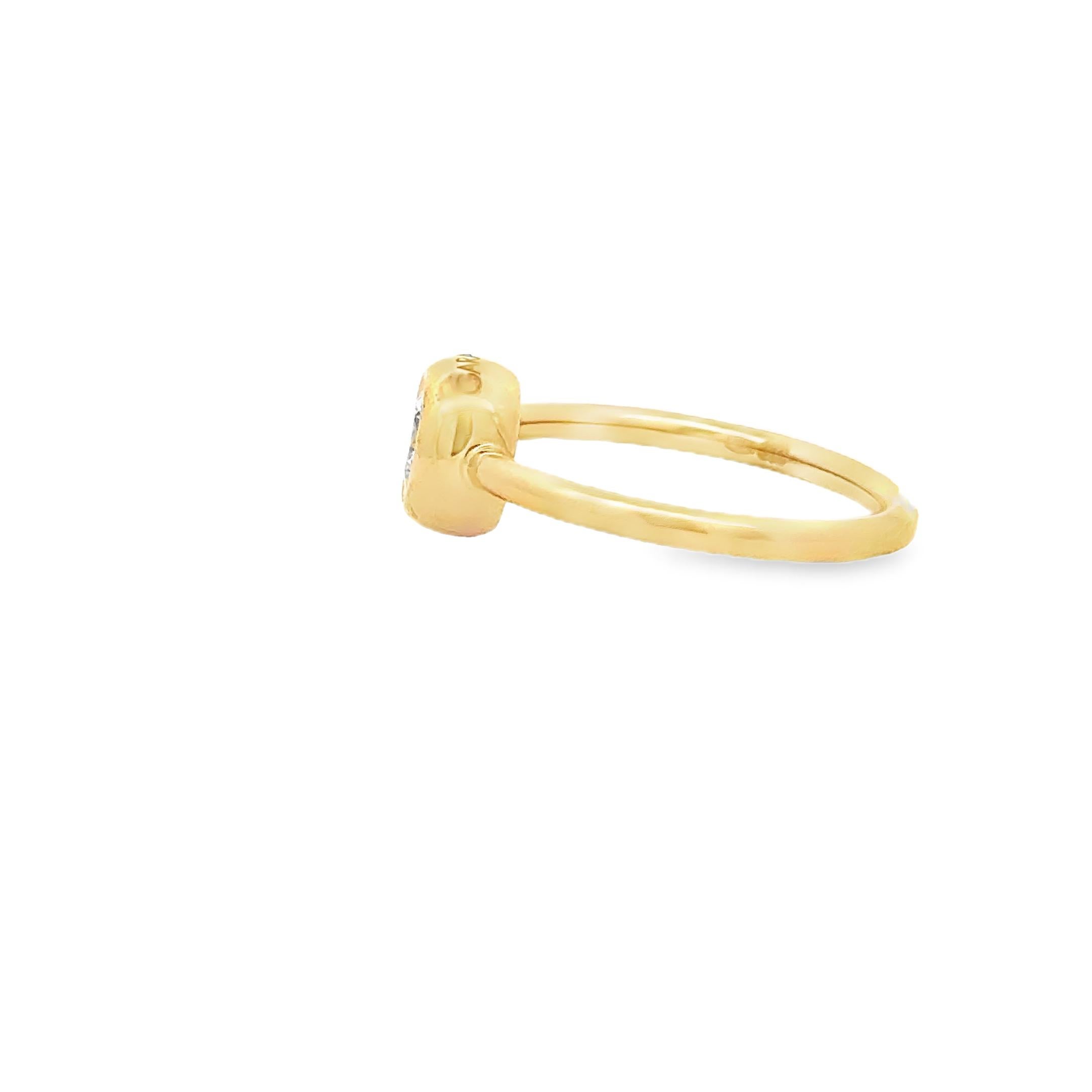 Garavelli Bague Giotto en or jaune 18 carats avec un diamant blanc naturel de 0,50 carat en vente 2