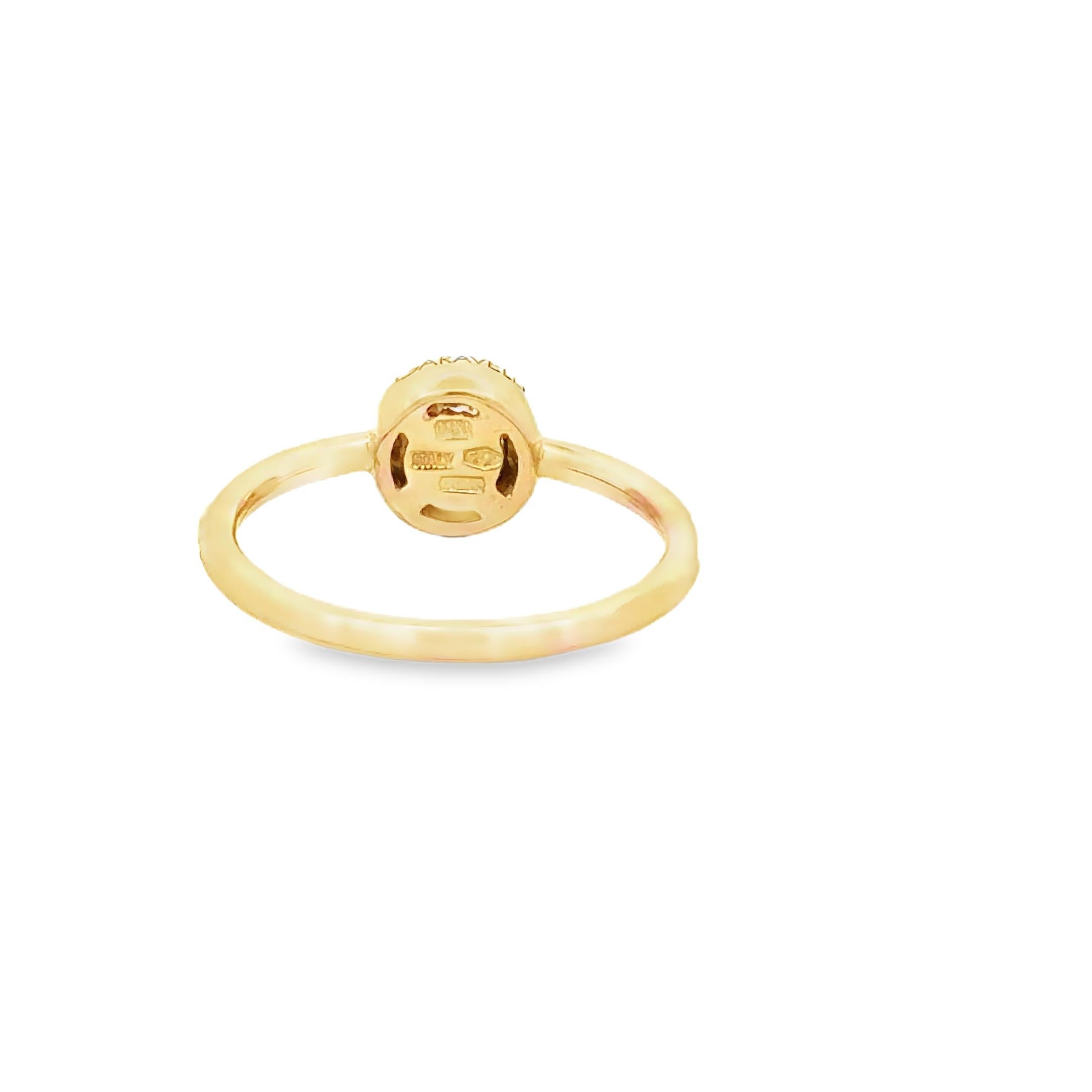 Women's Garavelli 18 Karat YellowGold Single White Natural Diamond 0.50 ct Giotto Ring For Sale