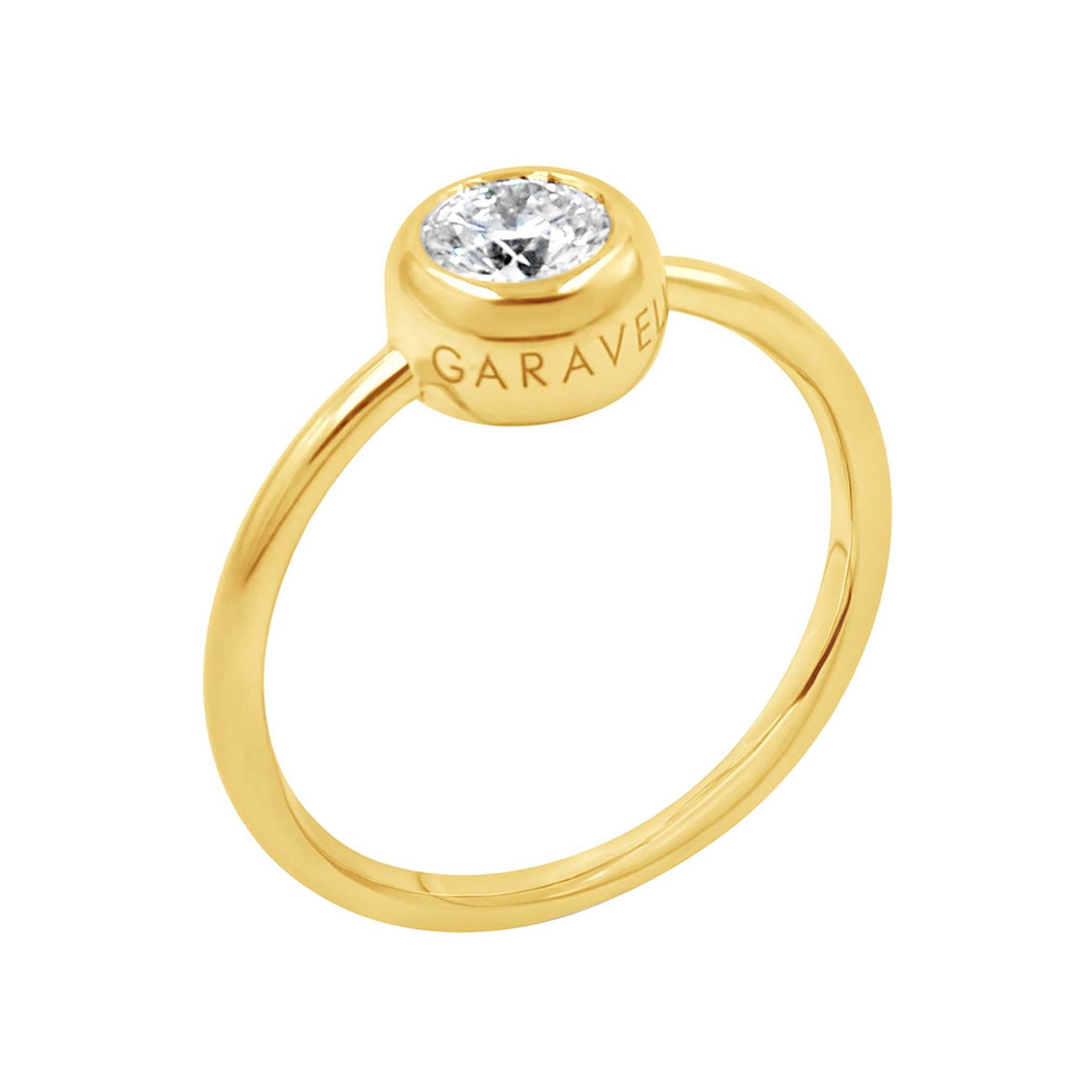 Garavelli 18 Karat YellowGold Single White Natural Diamond 0.50 ct Giotto Ring For Sale