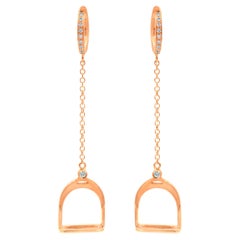 Orecchini pendenti Garavelli in oro rosa 18 kt con diamanti marroni