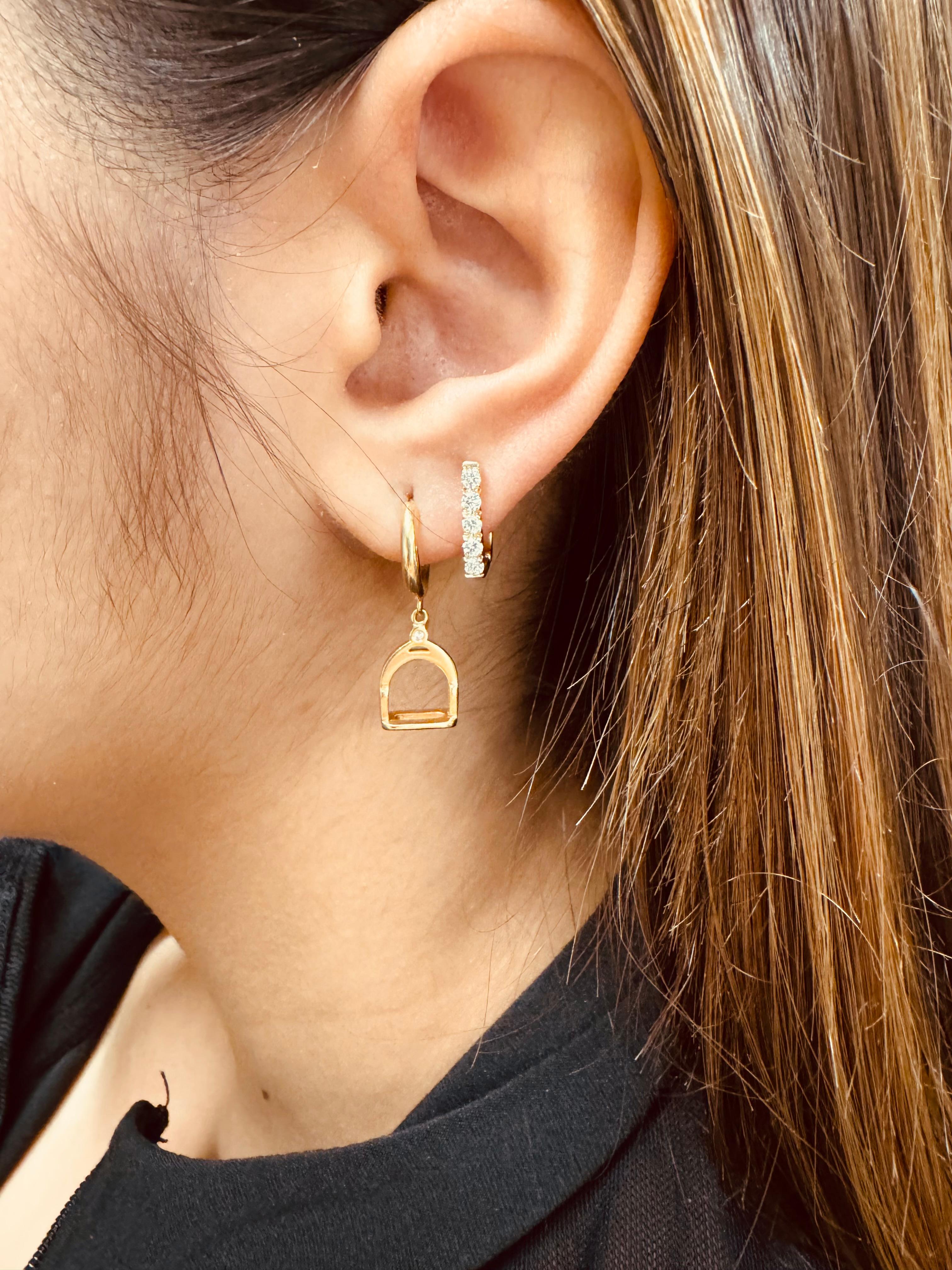 gold stirrup earrings
