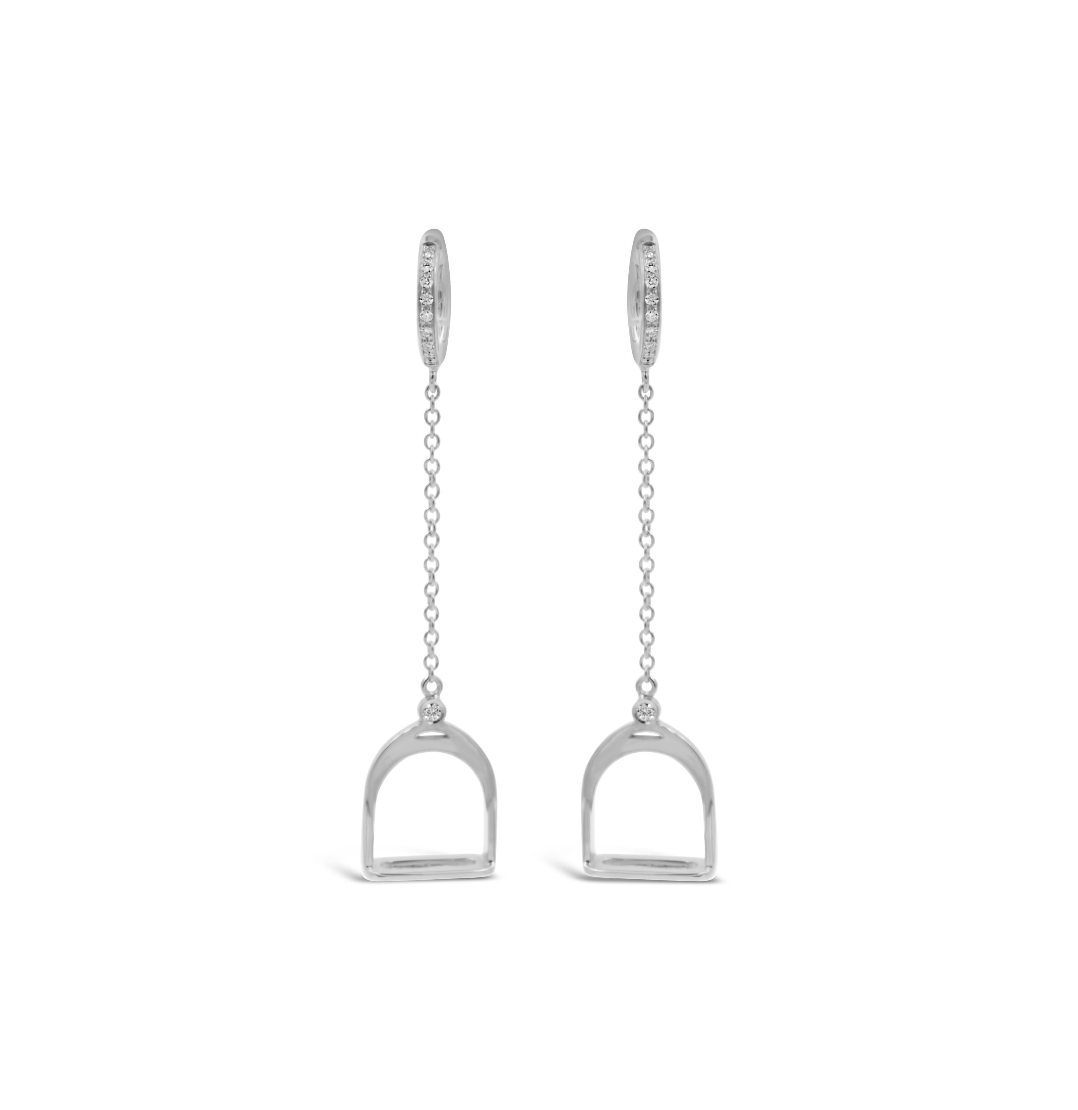Garavelli 18 Kt Yellow Gold Brown Diamonds Stirrups Collection Dangling Earrings In New Condition For Sale In Valenza, IT