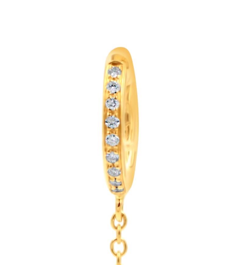 Contemporary Garavelli 18 Kt Yellow Gold Diamonds Stirrups Collection Dangling Earrings For Sale