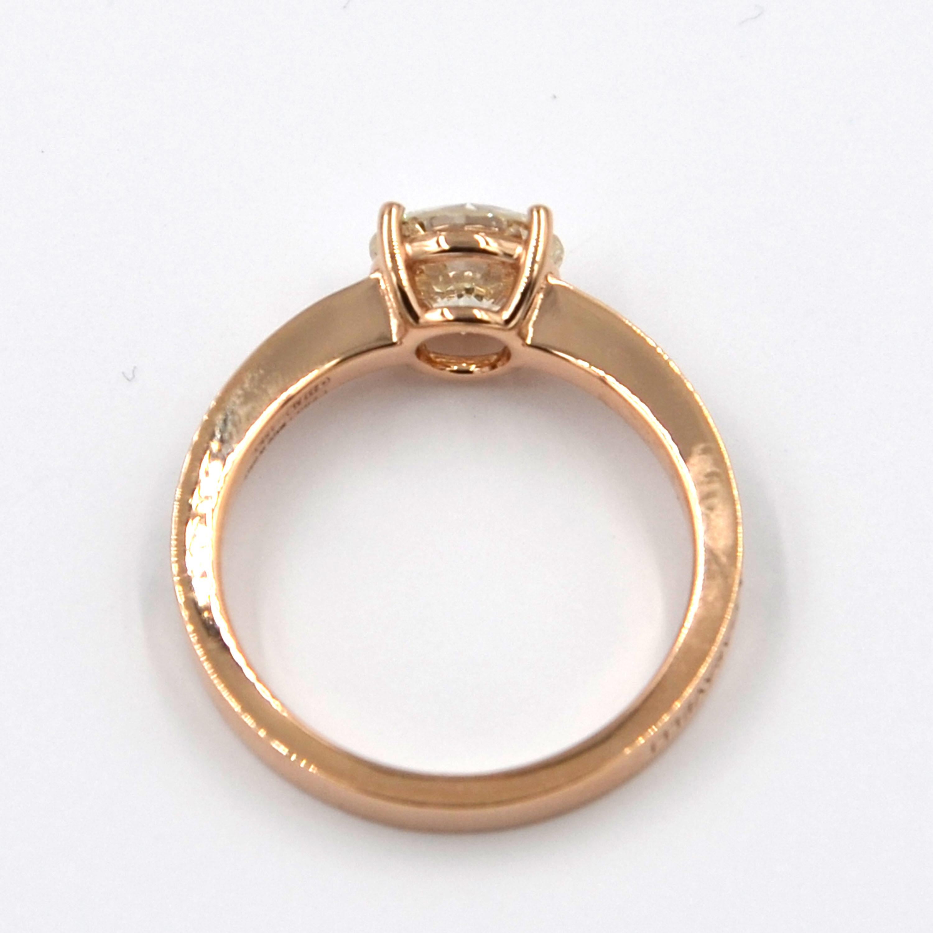 Garavelli 18 Karat Rose Gold Diamonds Engagement Ring For Sale 1