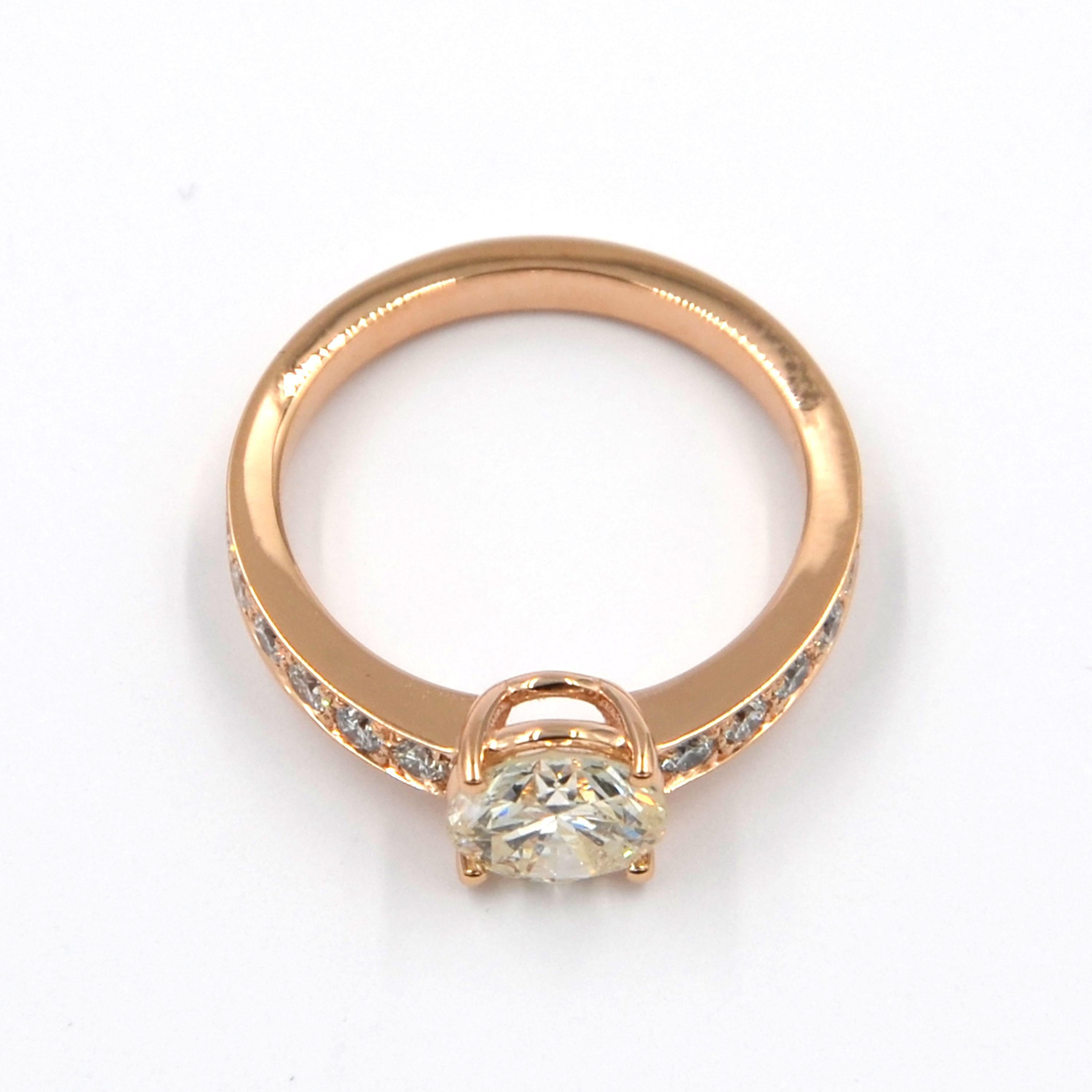 Garavelli 18 Karat Rose Gold Diamonds Stud Earrings For Sale 1