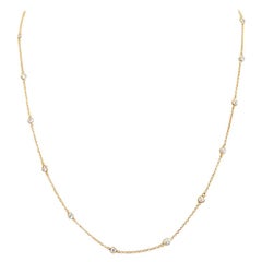 Garavelli 18 Karat Roségold Stilvolle lange Kette Halskette mit Diamanten