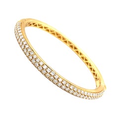 Garavelli 18Kt Yellow Gold 3.90Ct Pave' Diamond Bangle Bracelet