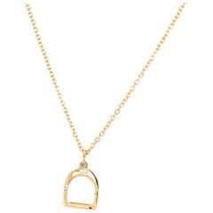 Garavelli 18Kt Yellow Gold Diamonds Stirrups Collection Pendant Necklace