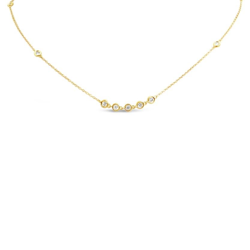 Garavelli 18 Karat Yellow Gold Stylish Long Chain Necklace with Diamonds 1