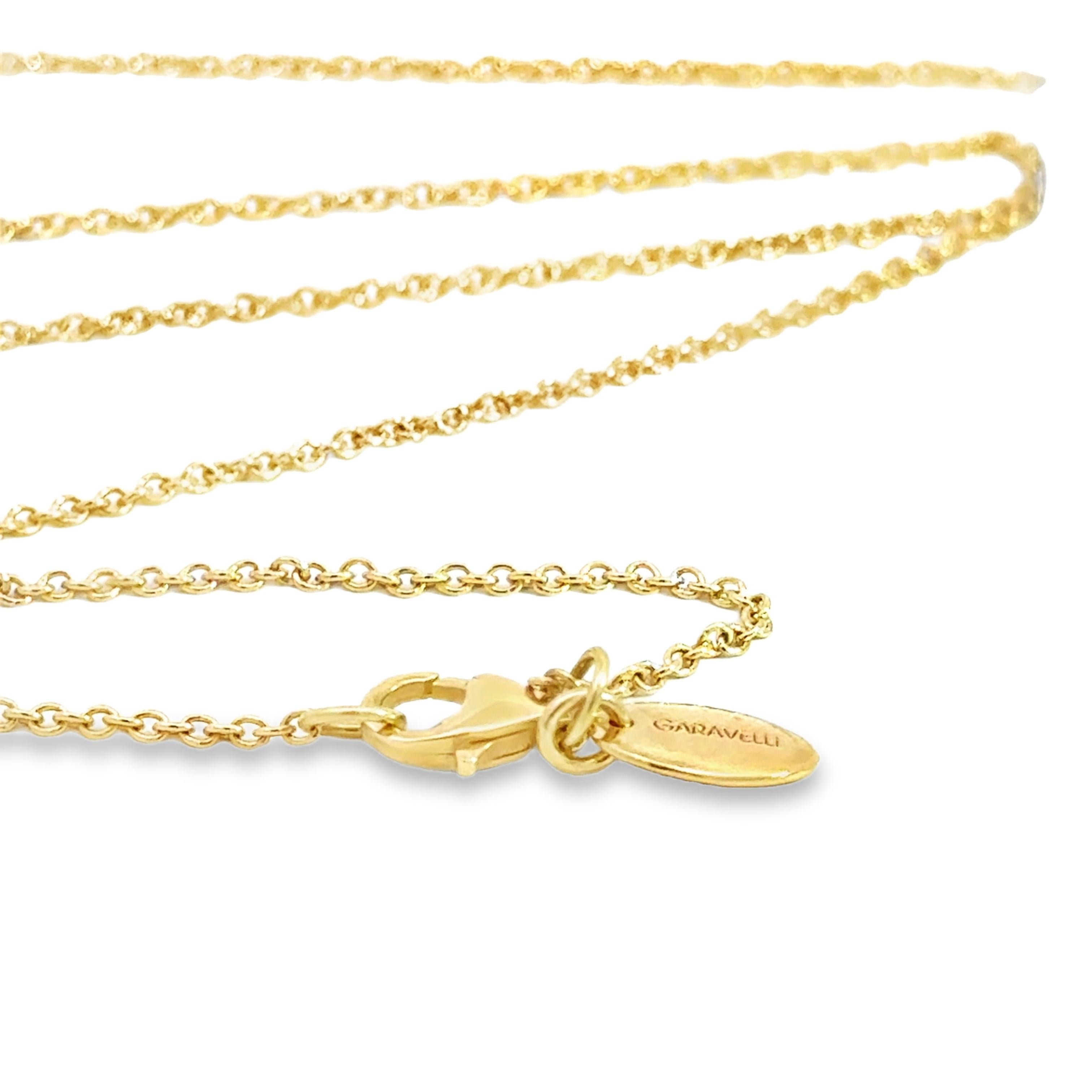 Contemporain Garavelli  Pendentif double cercle en or jaune 18 carats avec saphirs arc-en-ciel en vente