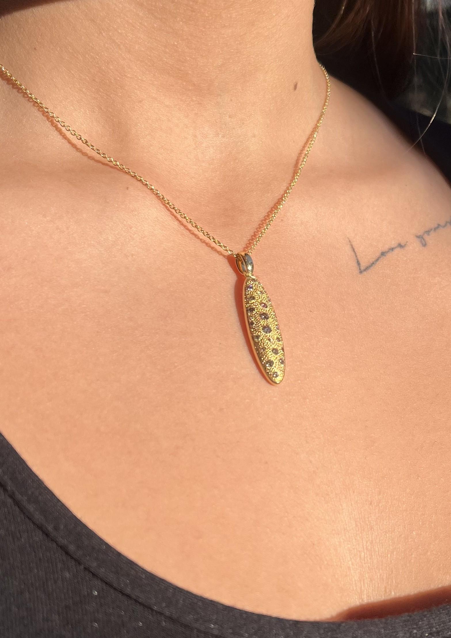 Garavelli  Ciondolo Dune Collection in oro giallo 18 carati con diamanti brown della collezione di ciondoli 