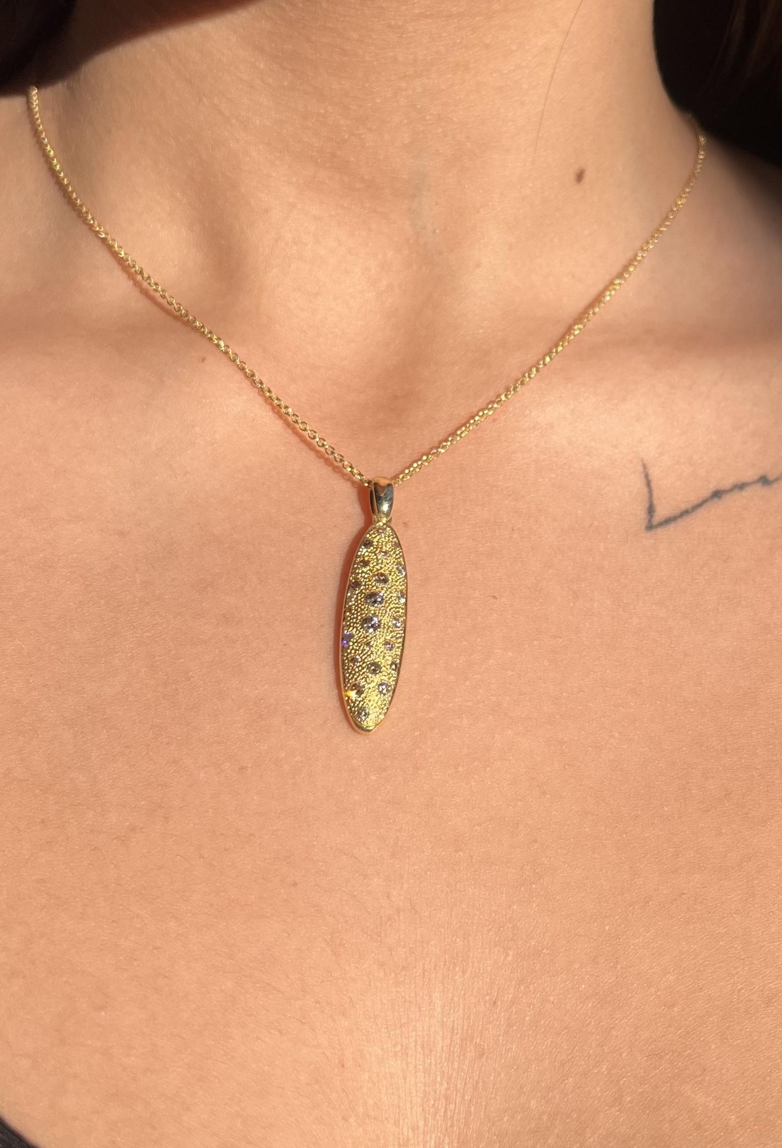 Contemporaneo Garavelli  Ciondolo Dune Collection in oro giallo 18 Kt con diamanti marroni in vendita