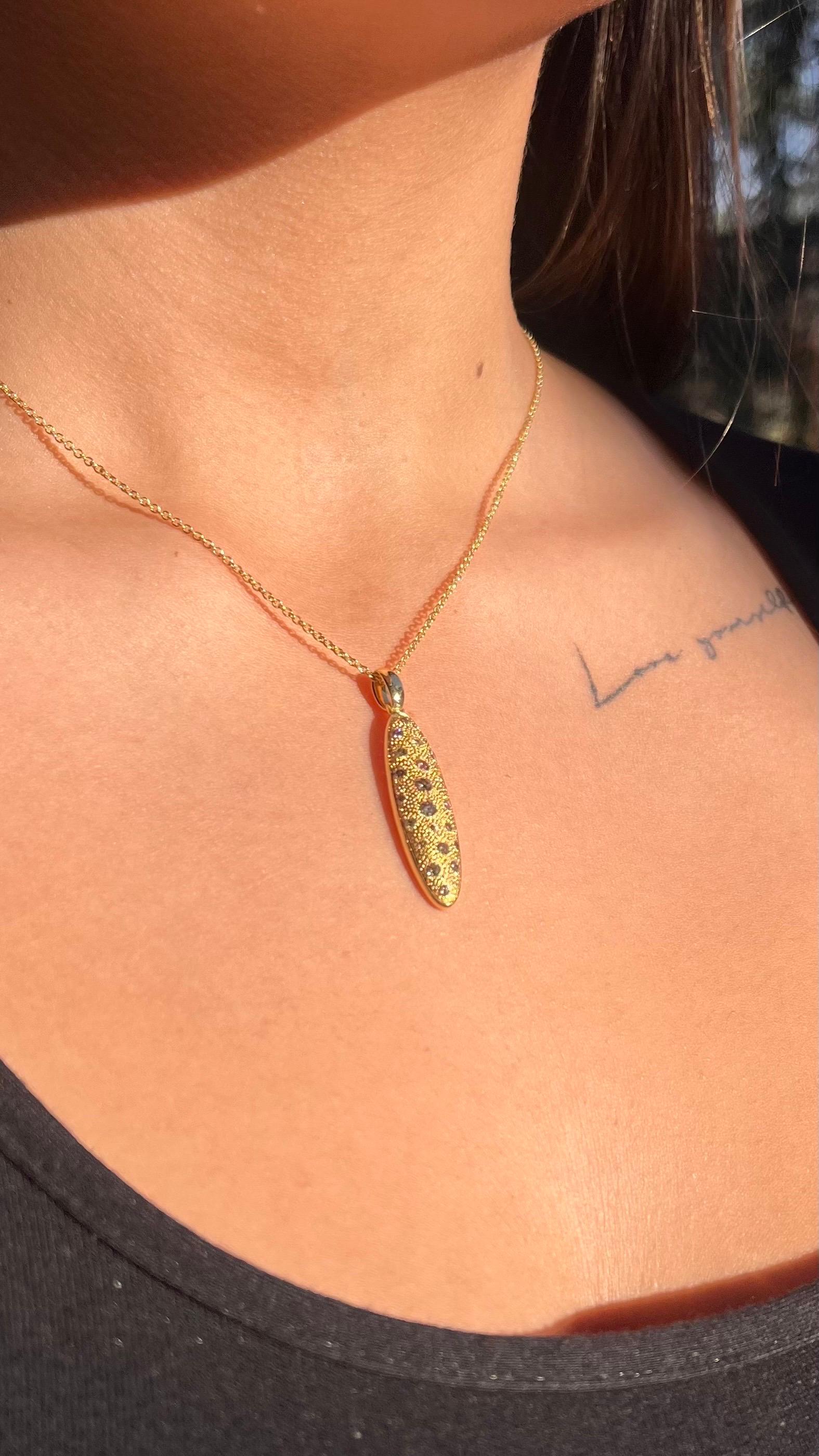 Garavelli  Ciondolo Dune Collection in oro giallo 18 Kt con diamanti marroni In condizioni Nuovo in vendita a Valenza, IT