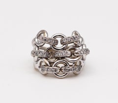 Garavelli Firenze Bague à maillons amovibles en or blanc 18 carats teinté avec diamants