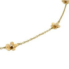 Garavelli Italian Flower Necklace 18k Yellow Gold and Diamonds 16" Length