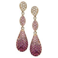 Garavelli Italy Diamond and Sapphire Dangle Earrings