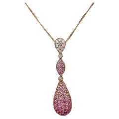 Garavelli Italy Diamond and Sapphire Pendant Necklace