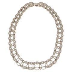 Garavelli, Italy, White Gold Marquise Link Diamond Choker