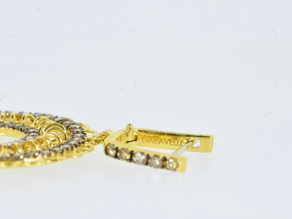 Women's or Men's Garavelli Rinascimento 18K Yellow and White Gold Diamond Earrings For Sale