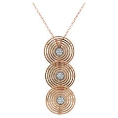Garavelli  Triple Circle Pendant in 18 Kt Pink Gold with Diamonds