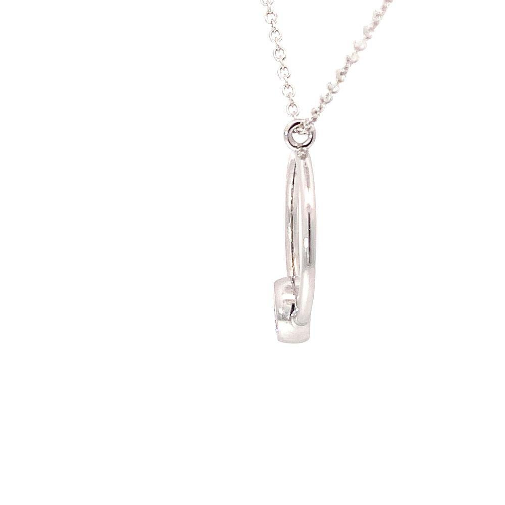 Contemporaneo Ciondolo a forma di cerchio con pavé di diamanti in oro bianco Garavelli con catena, Collection'S in vendita