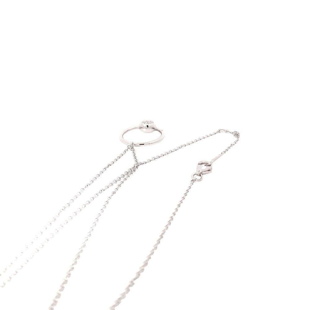 Ciondolo a forma di cerchio con pavé di diamanti in oro bianco Garavelli con catena, Collection'S in vendita 1