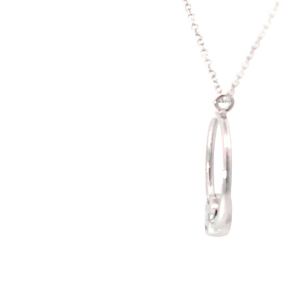 Ciondolo a forma di cerchio con pavé di diamanti in oro bianco Garavelli con catena, Collection'S in vendita 3