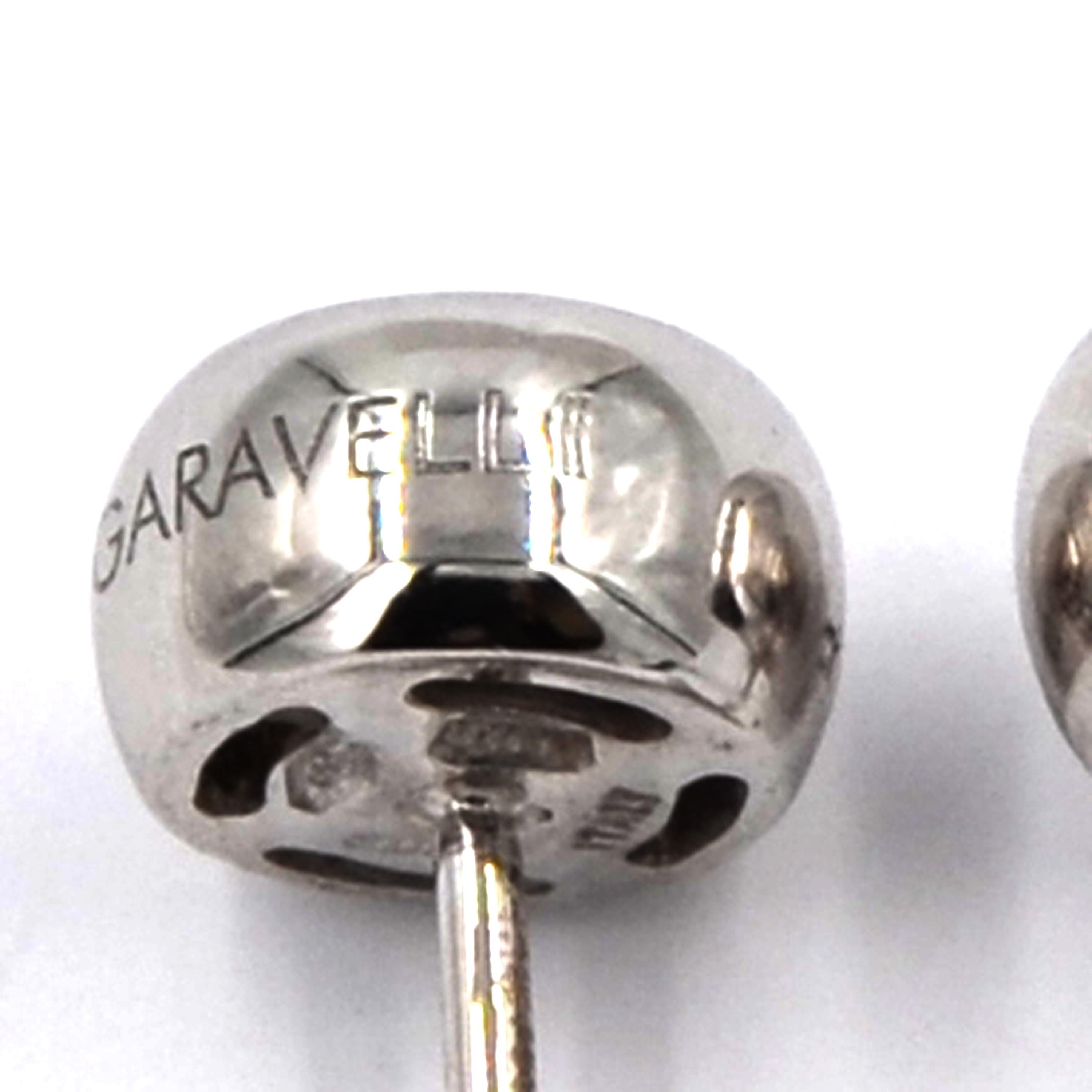 Round Cut Garavelli White Gold Pave Diamonds Studs from New Giotto Collection For Sale