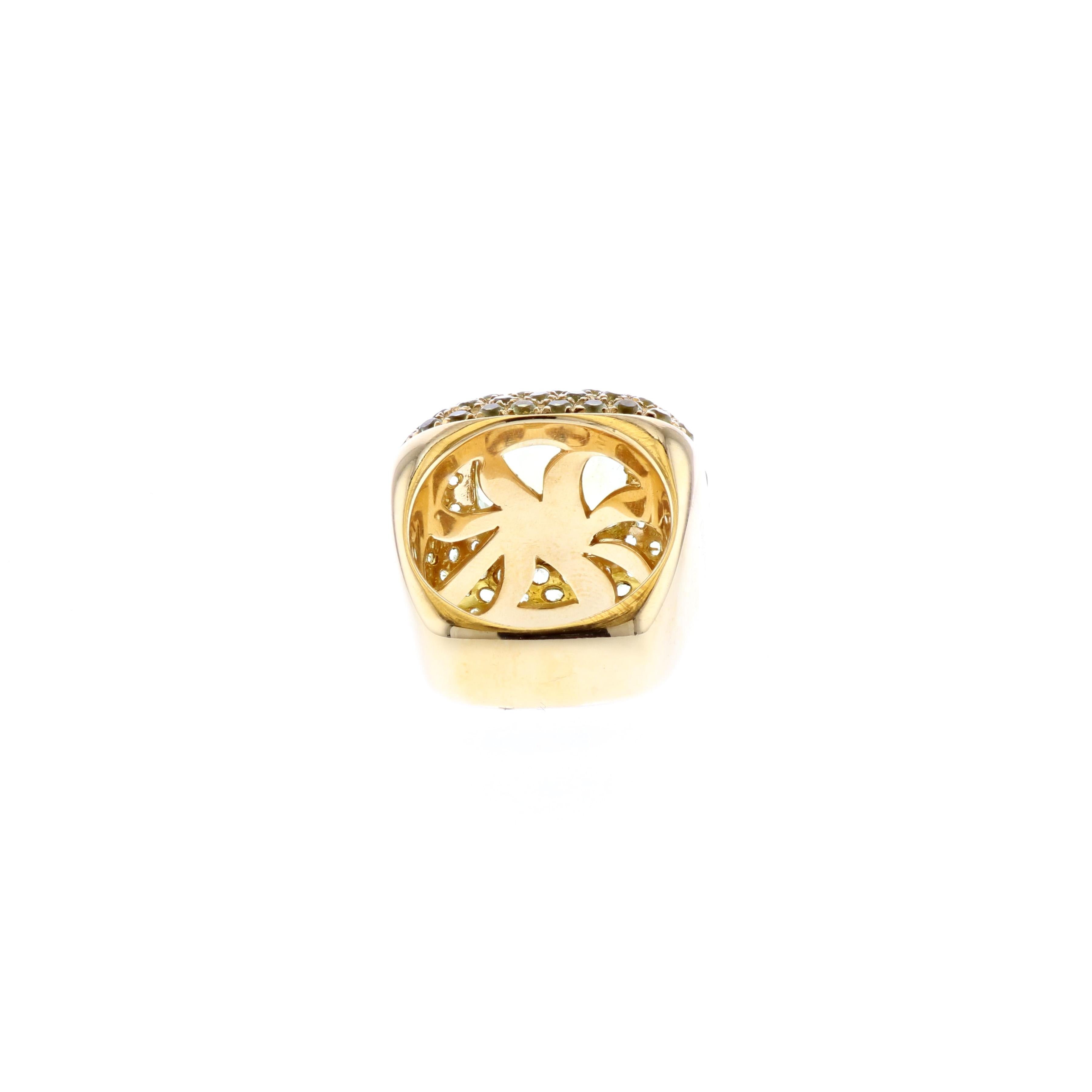 Women's or Men's Garavelli Yellow Gold Citrine Ring