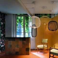 Garcia & Cumini 'Spokes 1’ Metal Suspension Lamp in Black for Foscarini