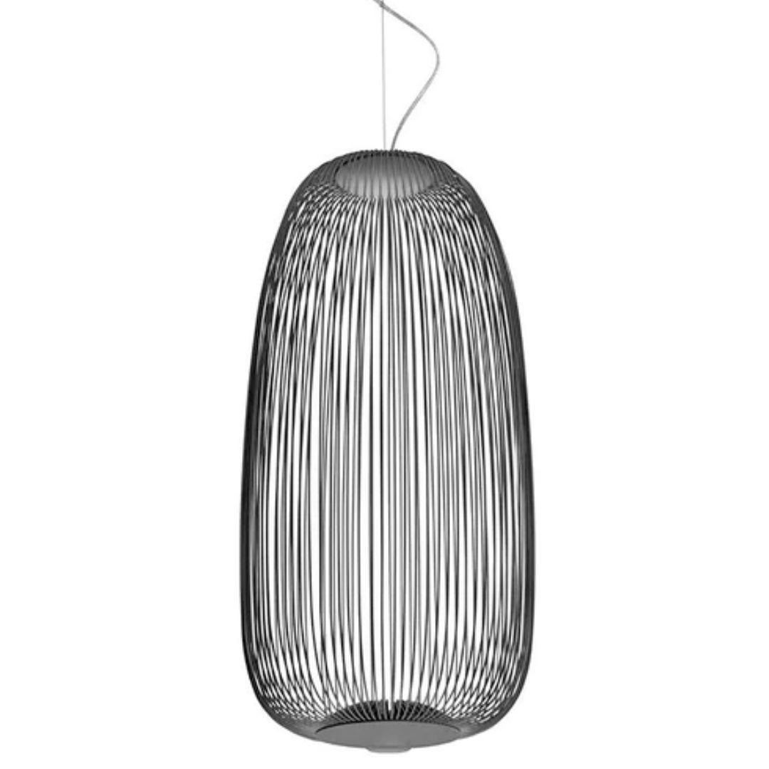Garcia & Cumini 'Spokes 1’ Metal Suspension Lamp in Black for Foscarini For Sale 2