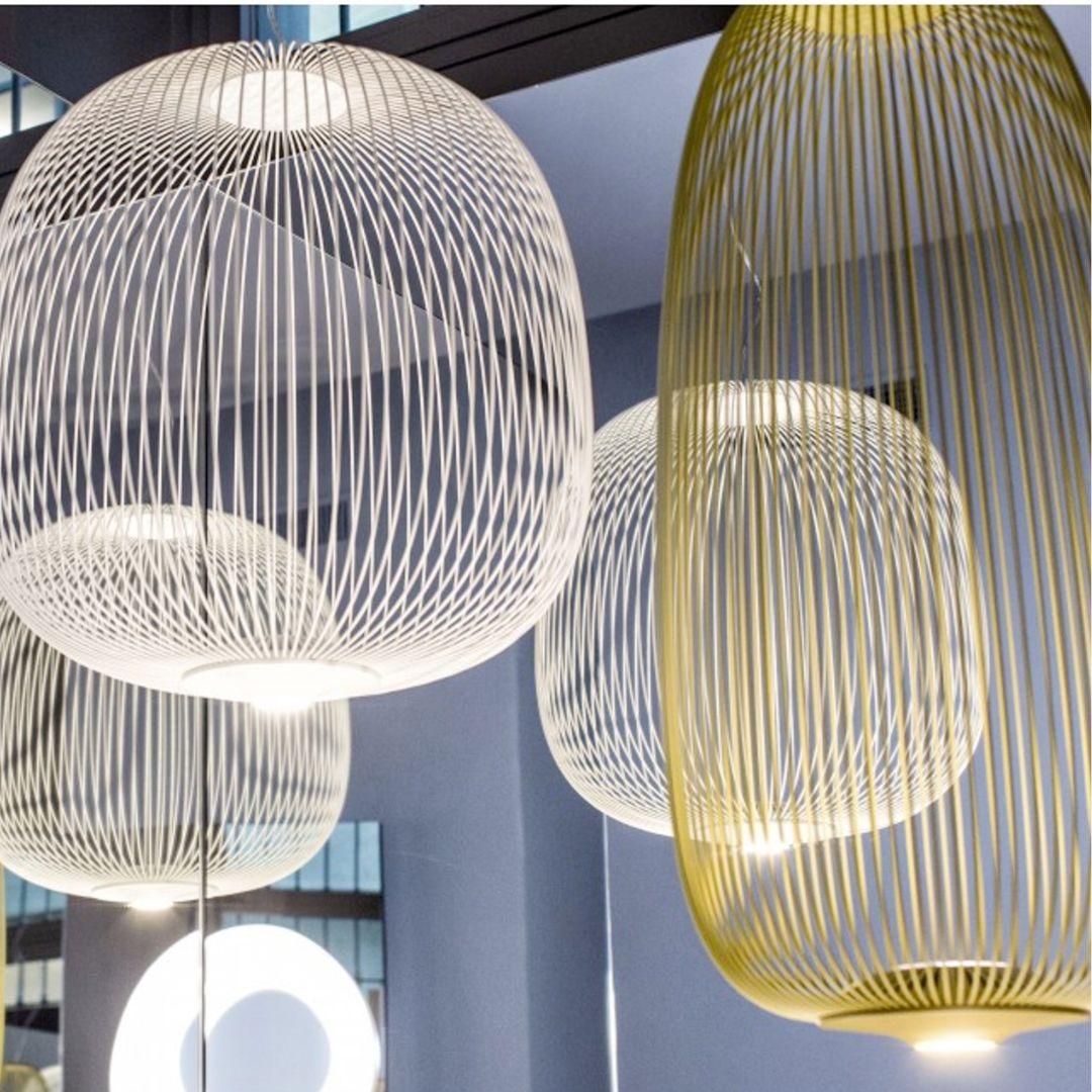 Garcia & Cumini 'Spokes 1’ metal suspension lamp in gold for Foscarini

Designed by Cumini + Garcia and produced by Foscarini, the Italian lighting firm founded in Venice on the legendary island of Murano, where generations of master craftsman have