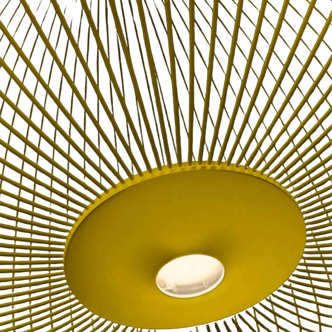 Mid-Century Modern Garcia & Cumini 'Spokes 1’ Metal Suspension Lamp in Gold for Foscarini For Sale
