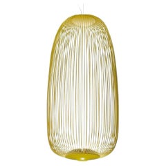 Garcia and Cumini 'Spokes 1', lampada a sospensione in metallo color oro per Foscarini