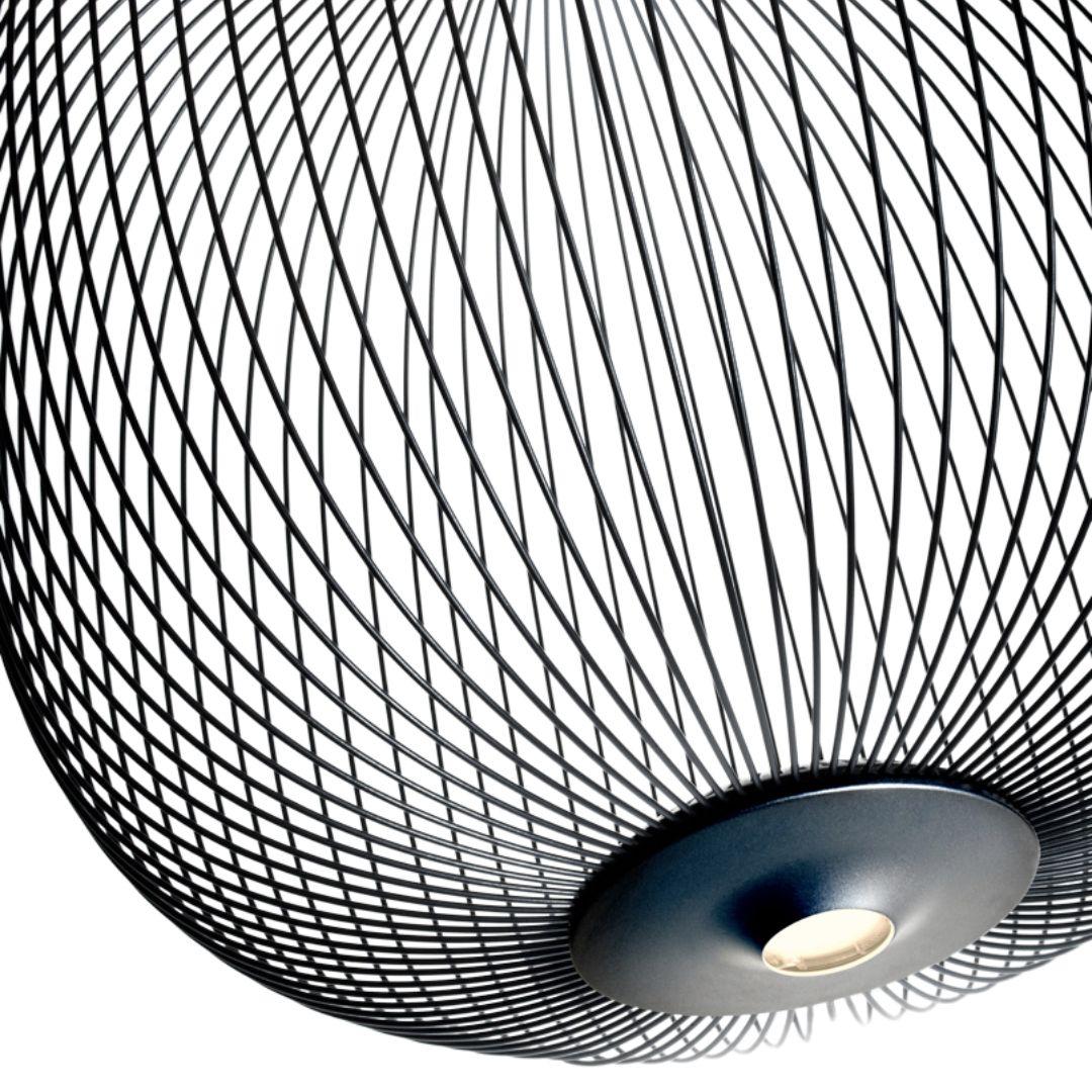 Contemporary Garcia & Cumini 'Spokes 1’ Metal Suspension Lamp in Graphite for Foscarini For Sale