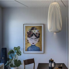 Garcia and Cumini 'Spokes 1' Metal Suspension Lamp in White for Foscarini (Suspension en métal 'Spokes 1' en blanc pour Foscarini)