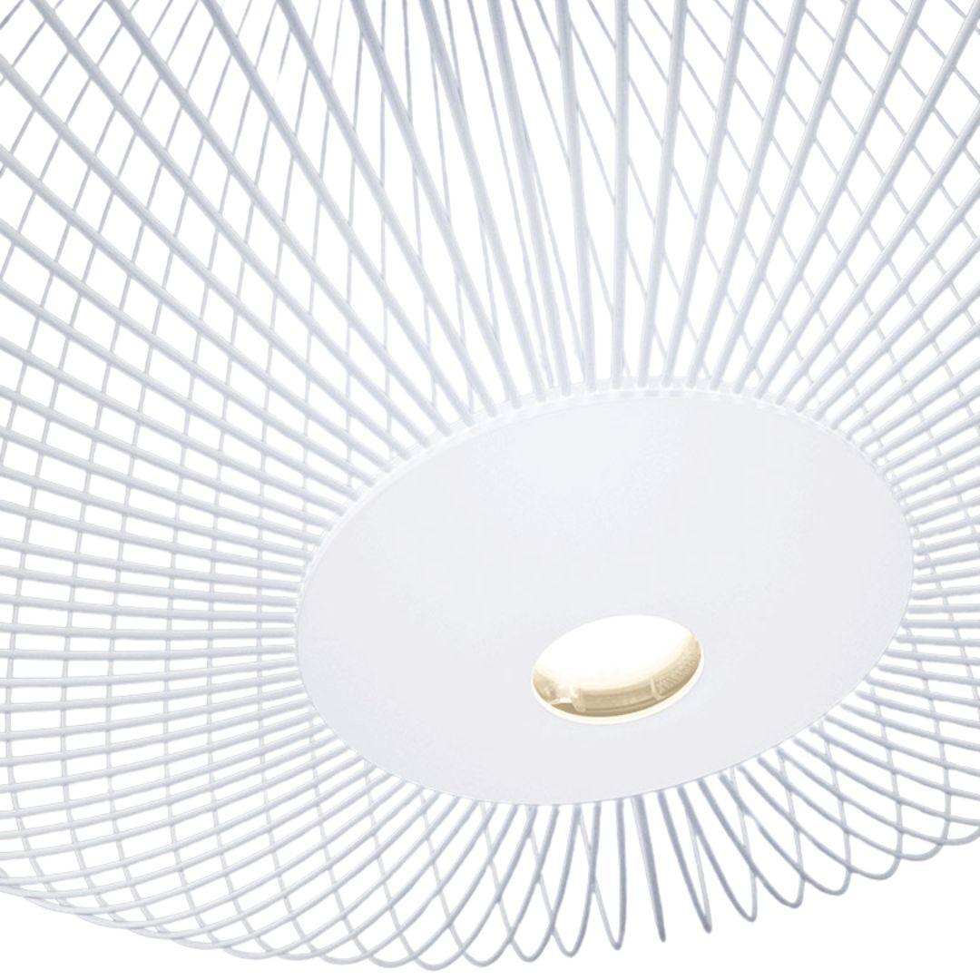 XXIe siècle et contemporain Garcia and Cumini 'Spokes 1' Metal Suspension Lamp in White for Foscarini (Suspension en métal 'Spokes 1' en blanc pour Foscarini) en vente