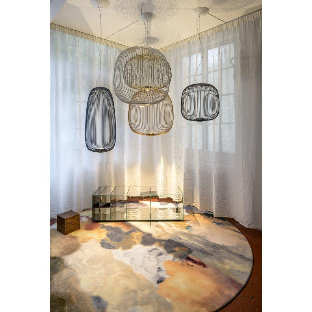 Italian Garcia & Cumini 'Spokes 2’ Metal Suspension Lamp in Copper for Foscarini For Sale